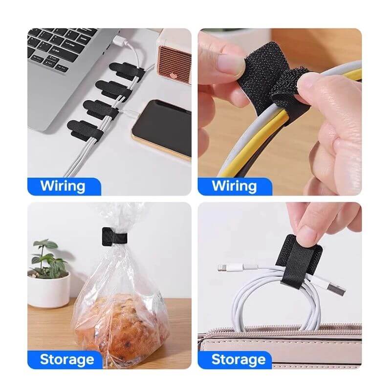 Reusable Cable Ties – Adjustable Self-Adhesive Cord Organizer for Desk & Wires