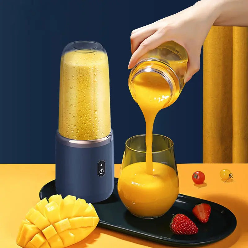 USB Rechargeable Portable Mini Blender – 400ml Personal Juicer with 6 Blades