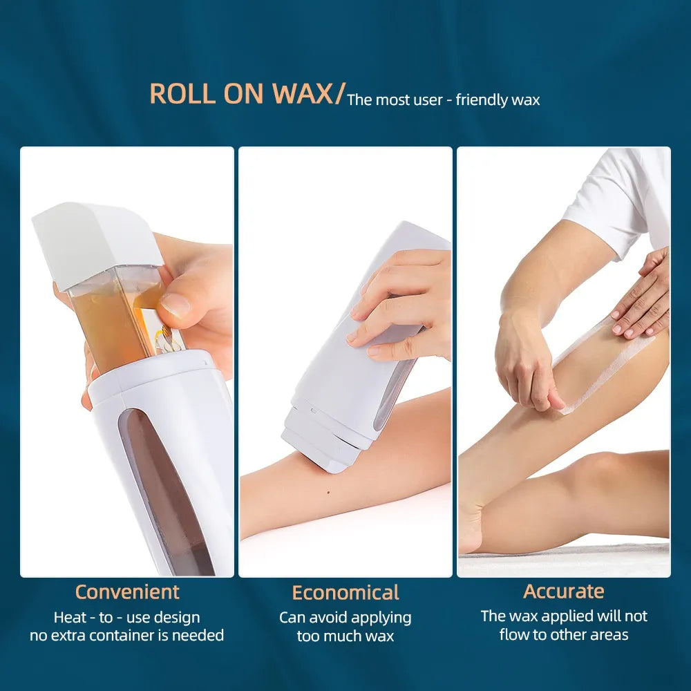 3-Pack Roll-On Wax Heater Machine | Portable Hair Removal Kit