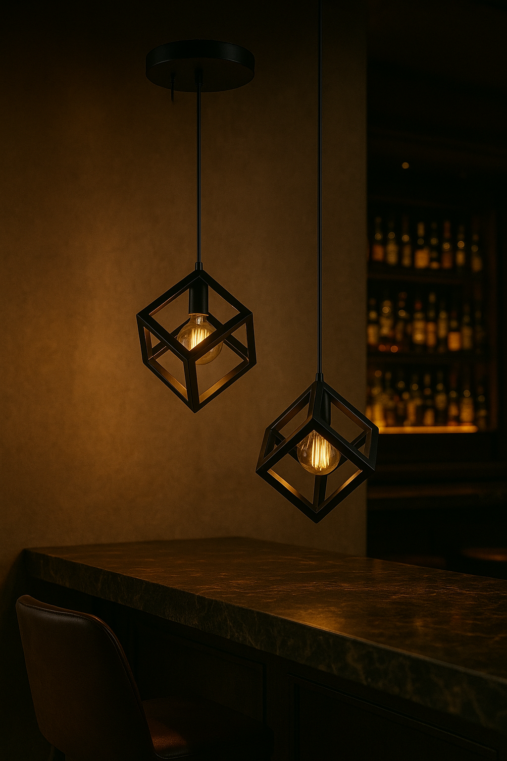 2-in-1 Cube Hanging Light – Modern Decorative Pendant Ceiling Lamp