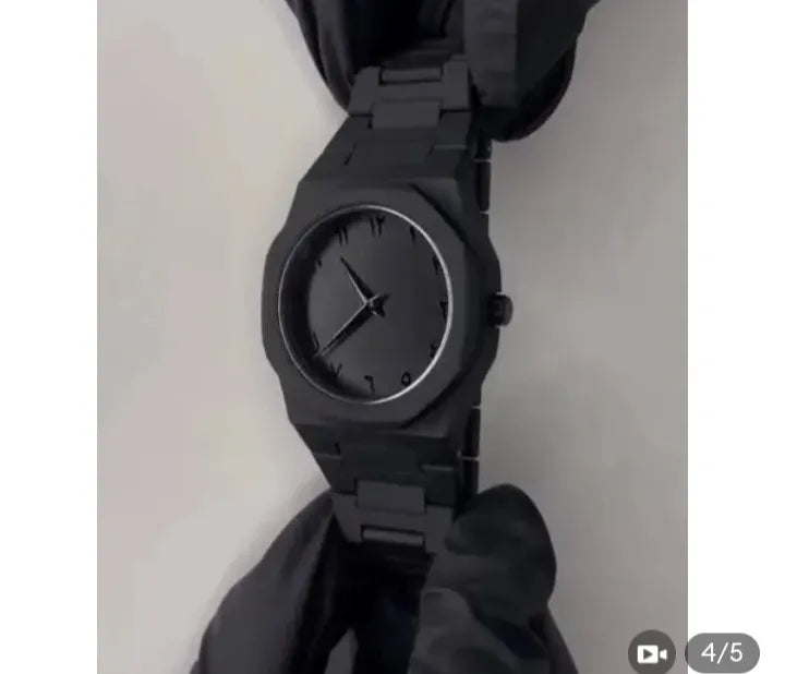 Black Arabic Aura Watch | Elegant Luxury Unisex Design | Stylish Fashion Wristwatch