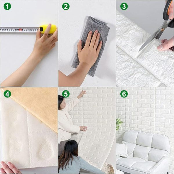Self-Adhesive 3D Brick Wall Panel – PE Foam Wallpaper for Living Room, Bedroom, Kitchen & Bathroom