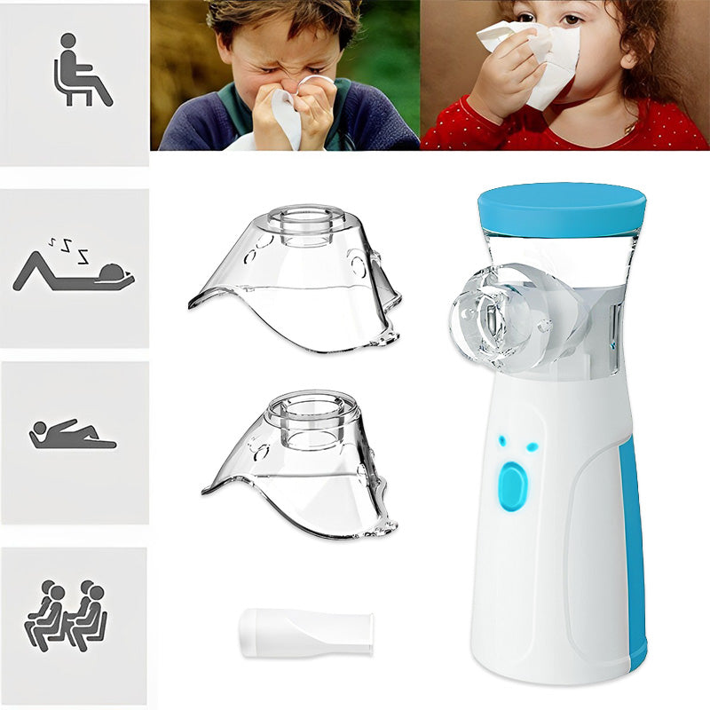 Silent Mesh Nebulizer – Handheld, Rechargeable & Travel-Friendly for Kids and Adults