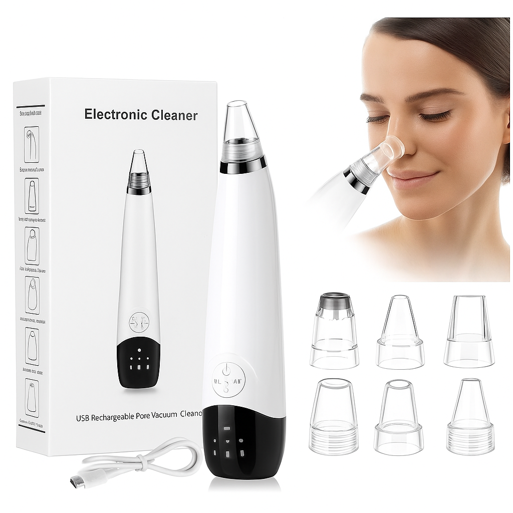 6 in 1 Blackhead Remover – USB Rechargeable Pore & Acne Cleaner
